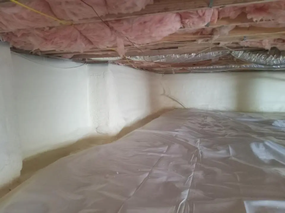 Crawl space encapsulation with closed-cell spray foam for Attic Insulation in Indiana