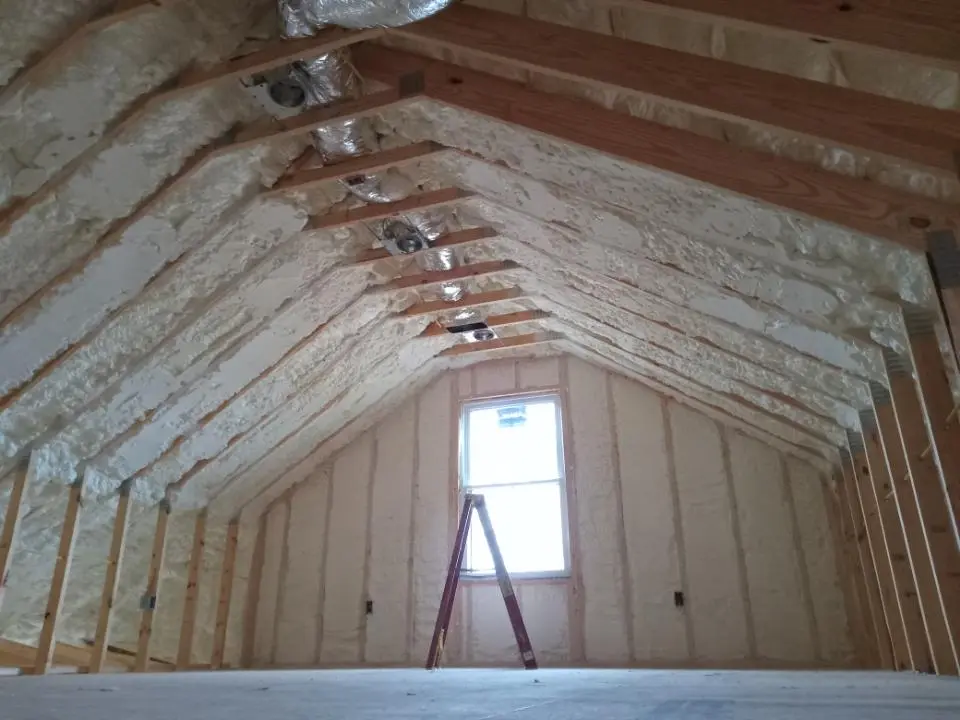 Spray foam roofing application for Crawl Space Insulation project in Indiana